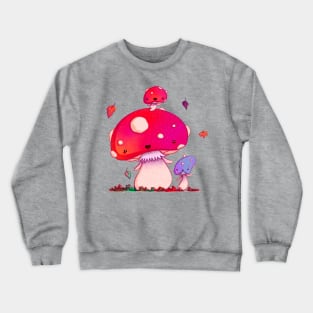 Woodland Mushroom Family Crewneck Sweatshirt